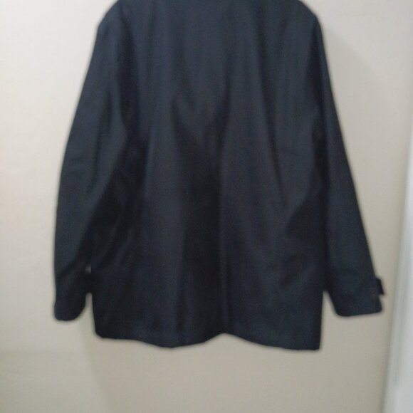 London Fog Black Field Jacket with Corduroy Collar & Plaid Lining - Picture 4 of 5